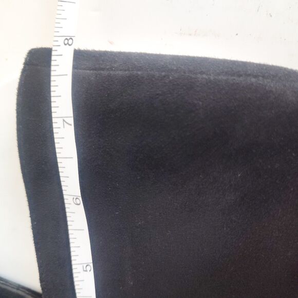 Nine West Knee High Boots Size 7.5 Black Suede Leather Block Heel Zip Riding - Picture 16 of 16